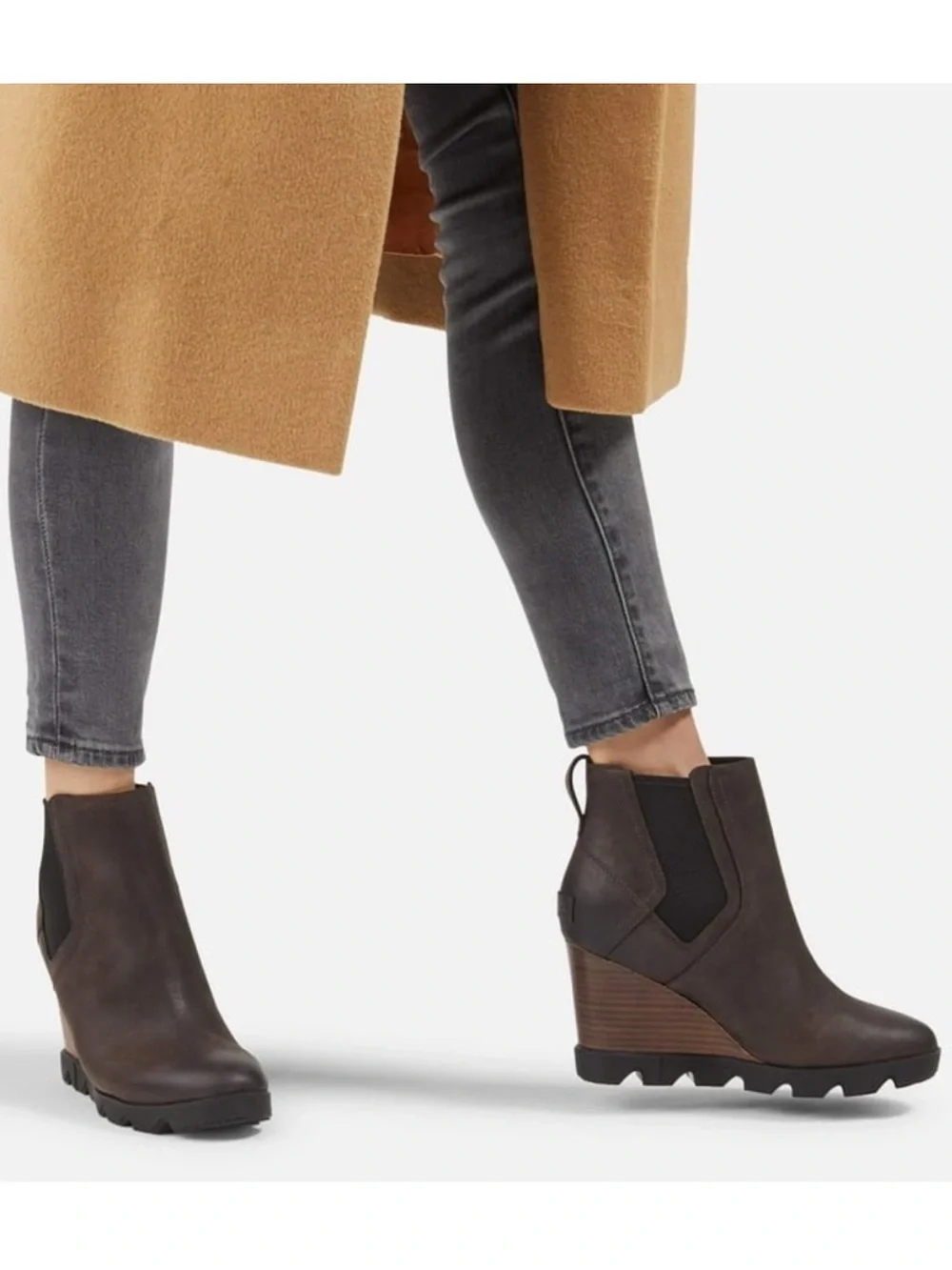 Sorel Leather Joan of Arctic Uptown Chelsea Wedge Boots